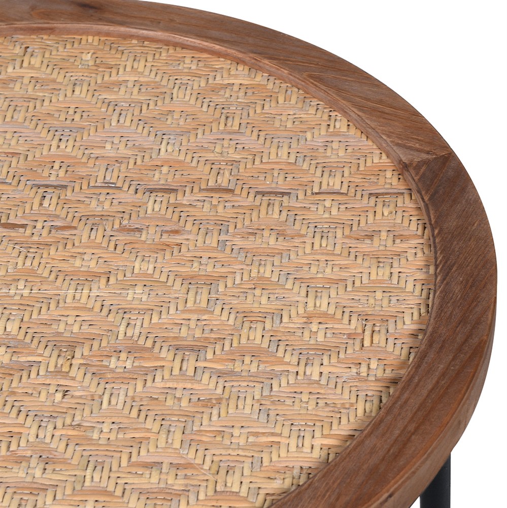 Rattan Top Side Table (Nest of 2)