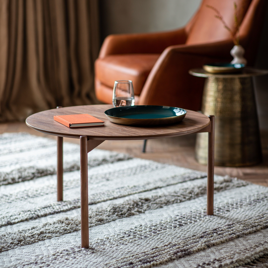Burley Coffee Table (walnut) D70cm