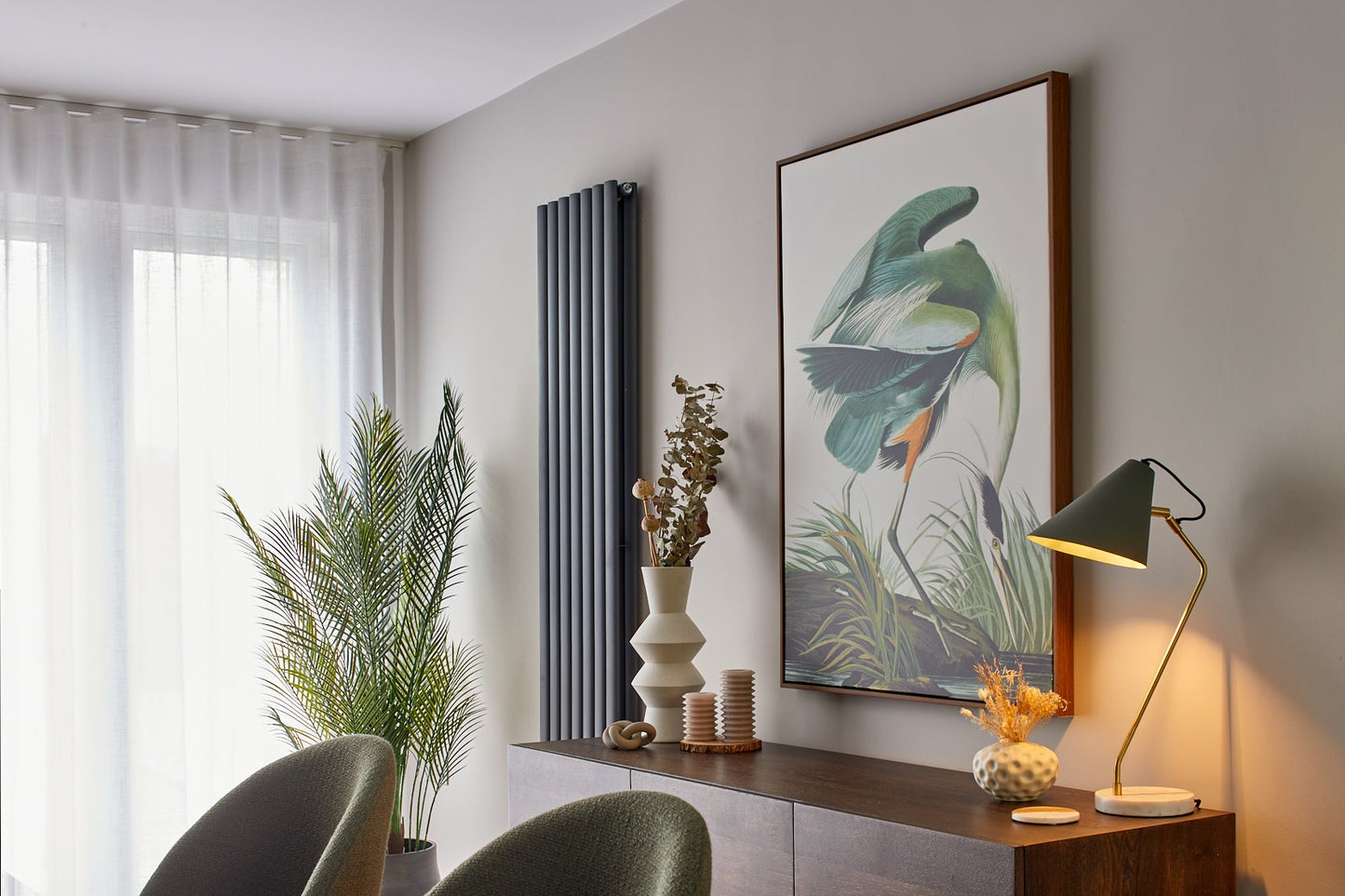 Green Crane in Reeds Picture