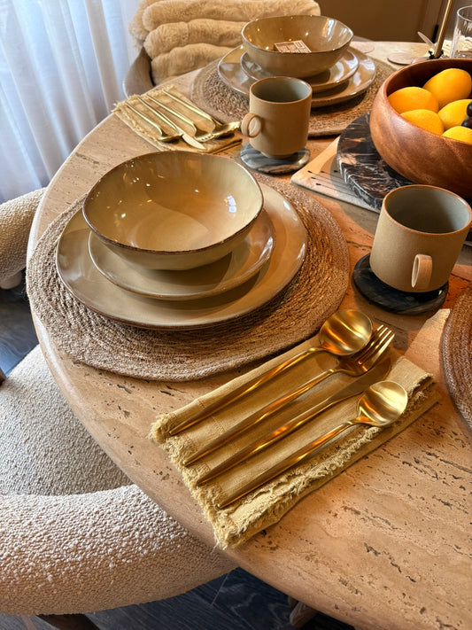 Organic Taupe Dinner Plates