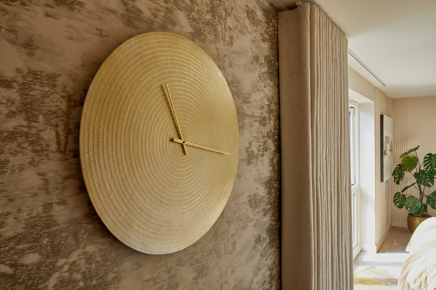 Textured Champagne Gold Wall Clock