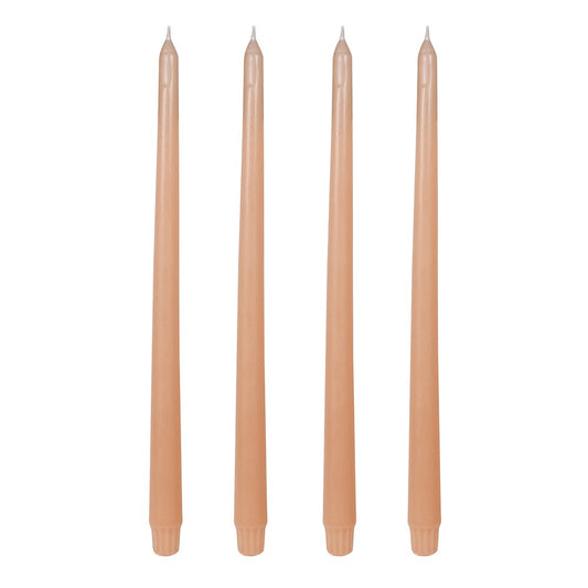 Caramel Tapered Dinner Candles (Set of 4)