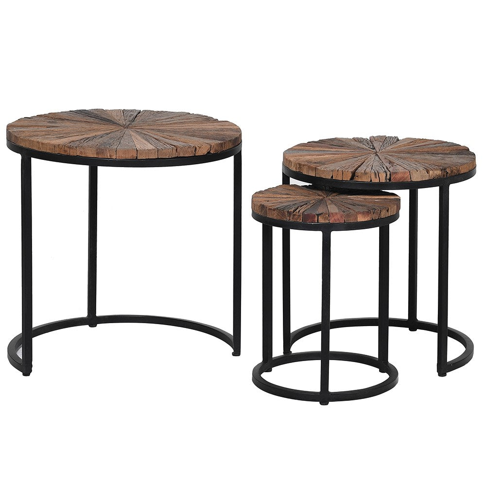 Reclaimed Wood Side Table (Nest of 3)