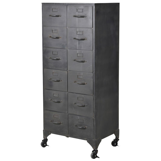 Iron 12 Drawer Tall Chest