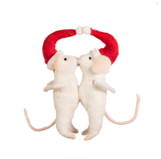 Christmas Kissing Mice Bauble