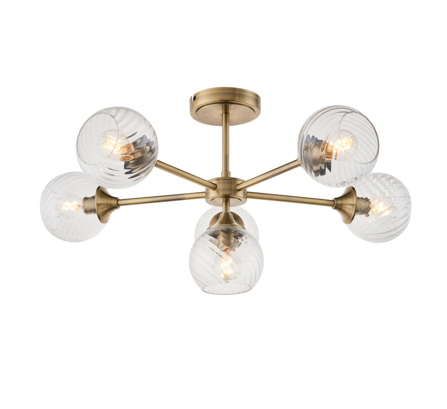 Allegra Glass Flush Ceiling Light D64cm