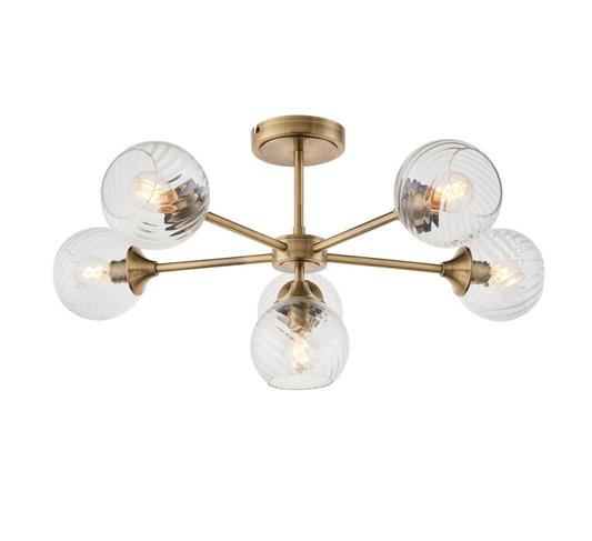 Allegra Glass Flush Ceiling Light D64cm