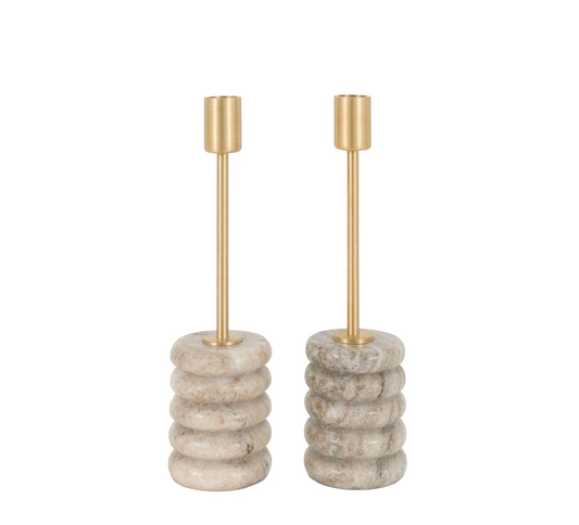 Novi Gold & Marble Candle Stick