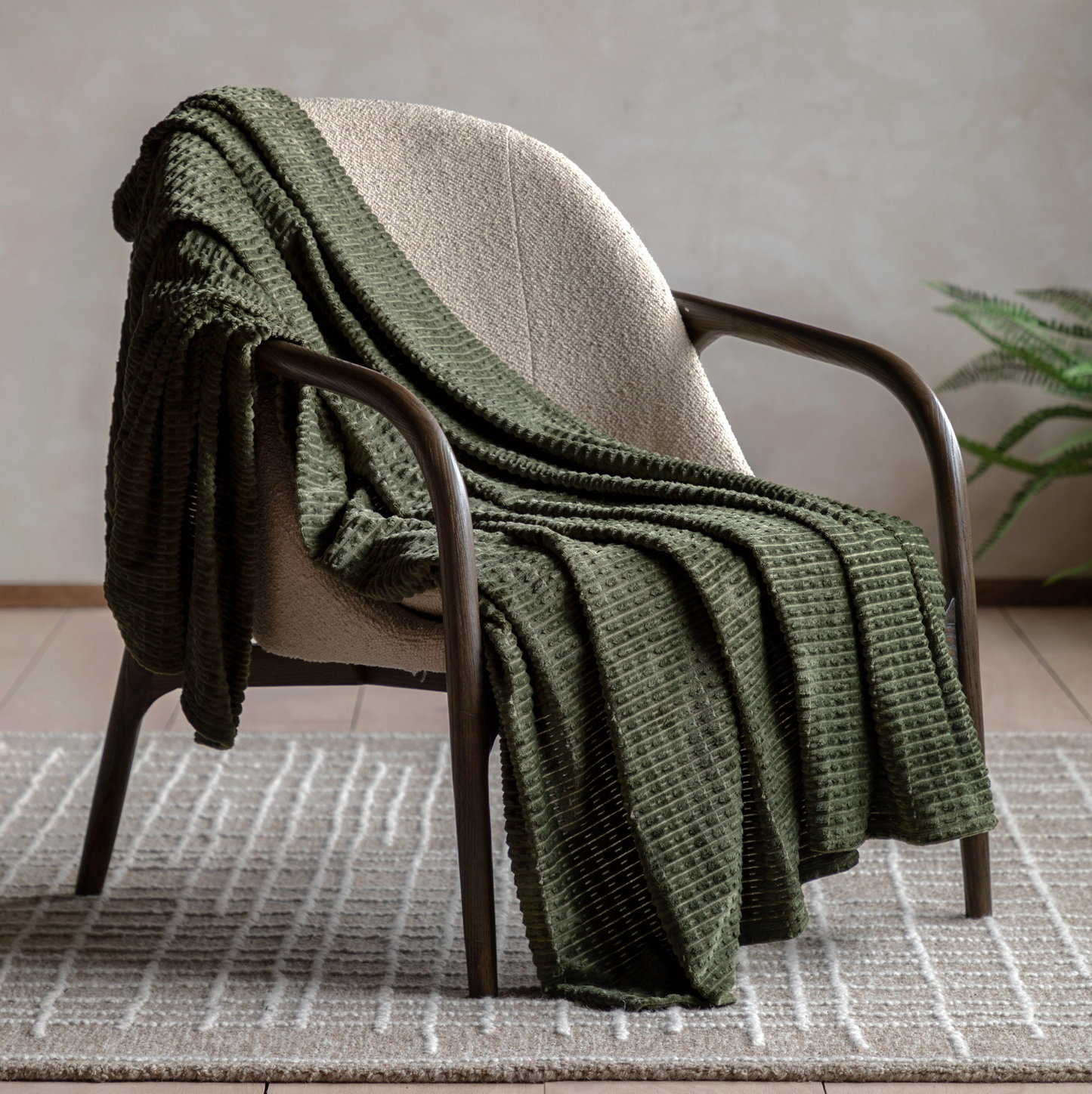 Winson Flannel Throw (Olive)