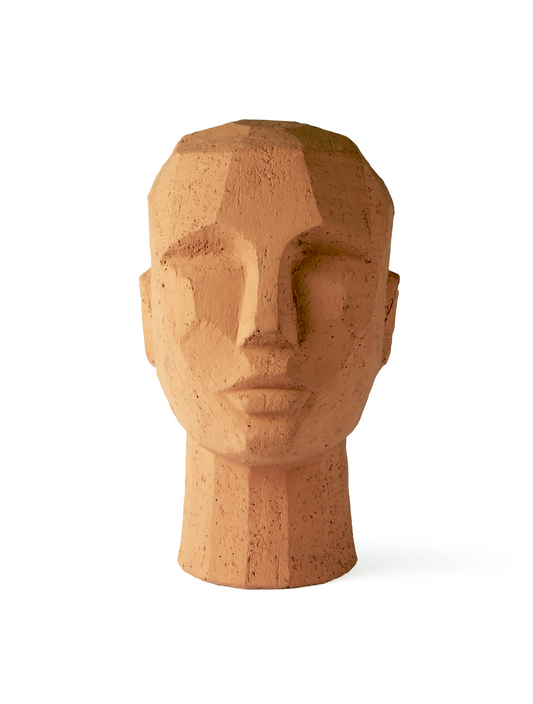 Abstract Head Sculpture Terracotta