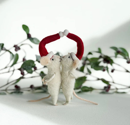Christmas Kissing Mice Bauble
