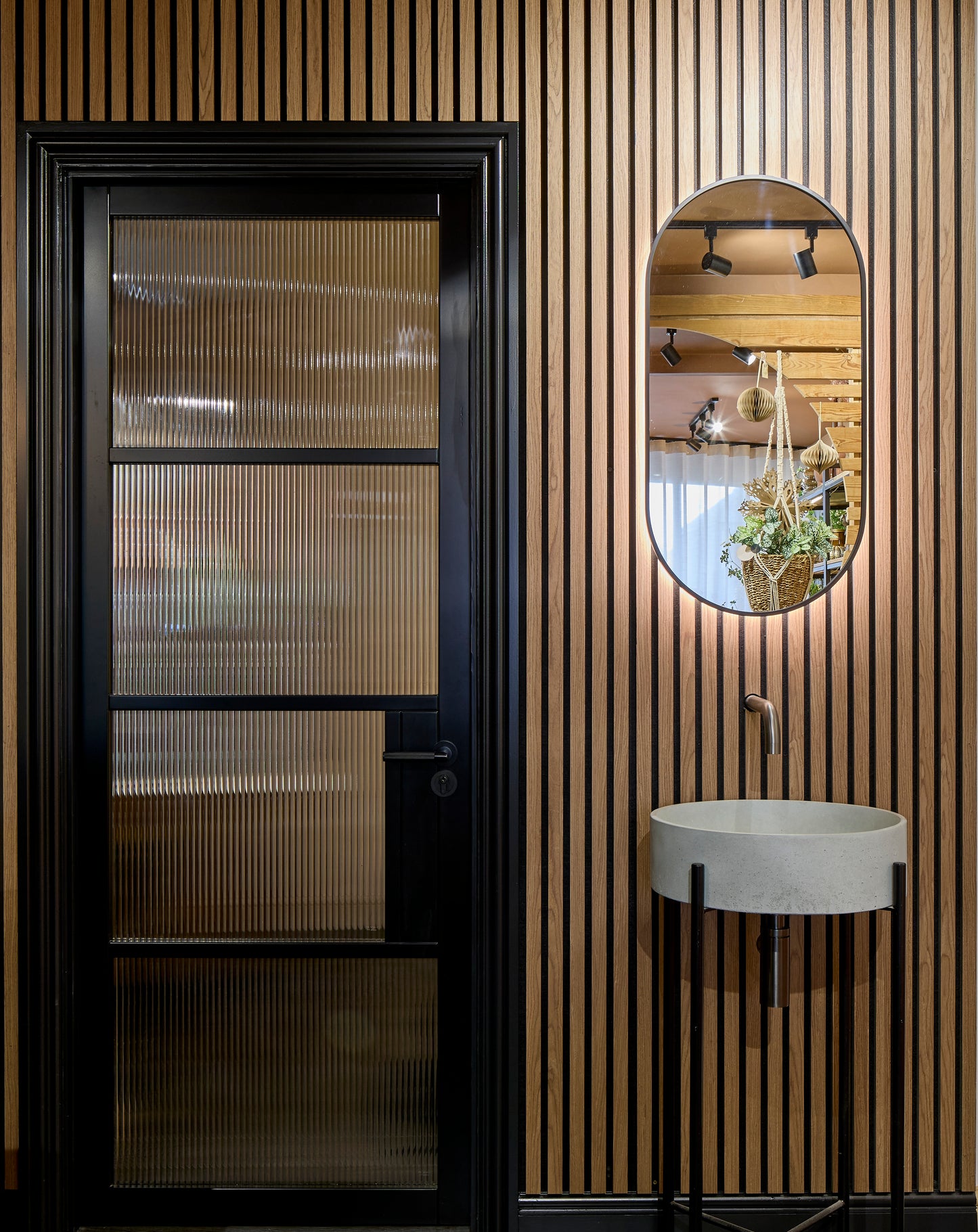 Aubrey Slim LED Mirror Black 400×800